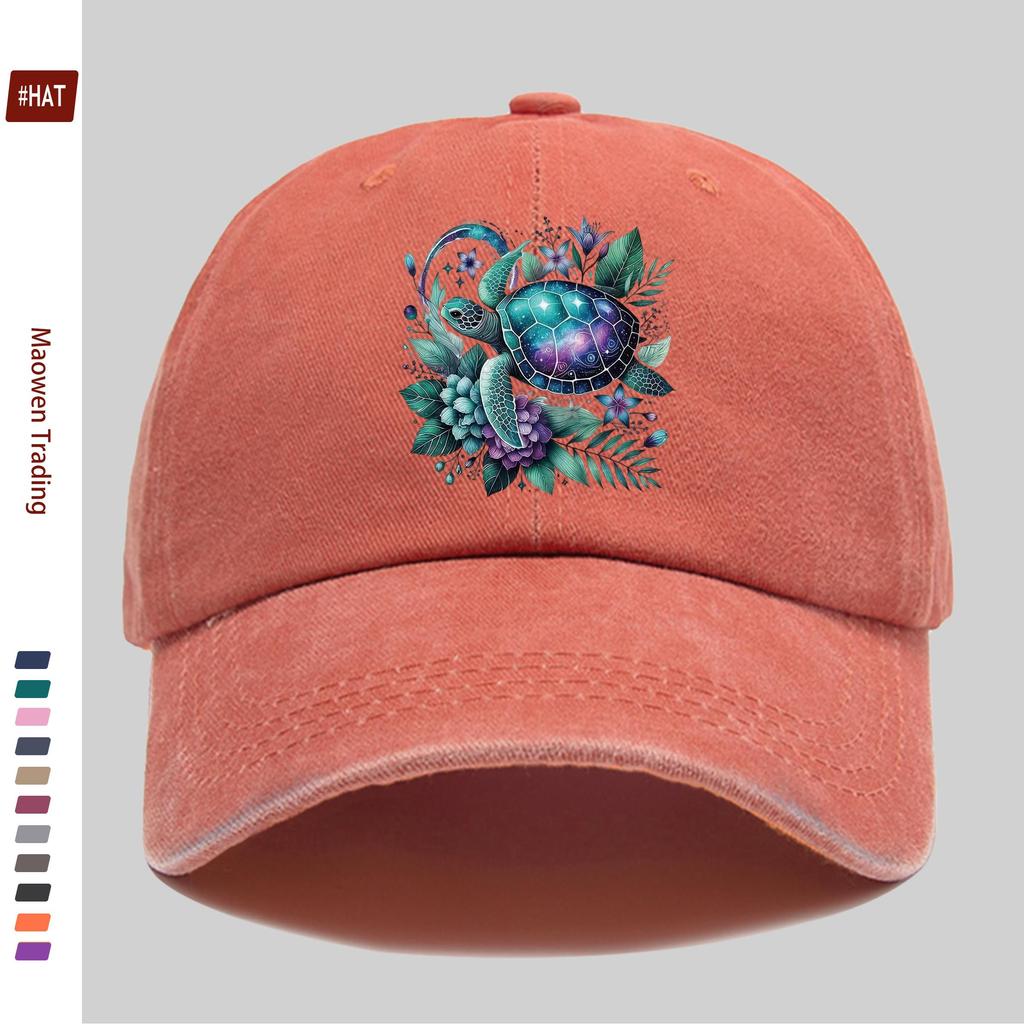 Pc Marine Life Turtle Print Pattern Baseball Cap Spring Summer Fashion Decor Sun Hat Truck Driver Papa Hat Comfortable Light