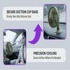 Single Head Car Suction Cup Fan 360 Degree Rotation 3 Speed USB Port Suction Cup Vehicle Fan