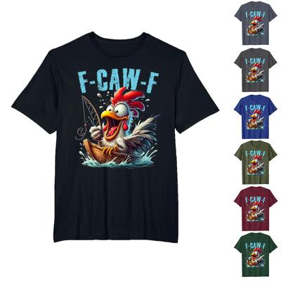 Lustiges F Caw F Chicken Hahn Krähen F-Caw-F Spruch Wortspiel T-Shirt