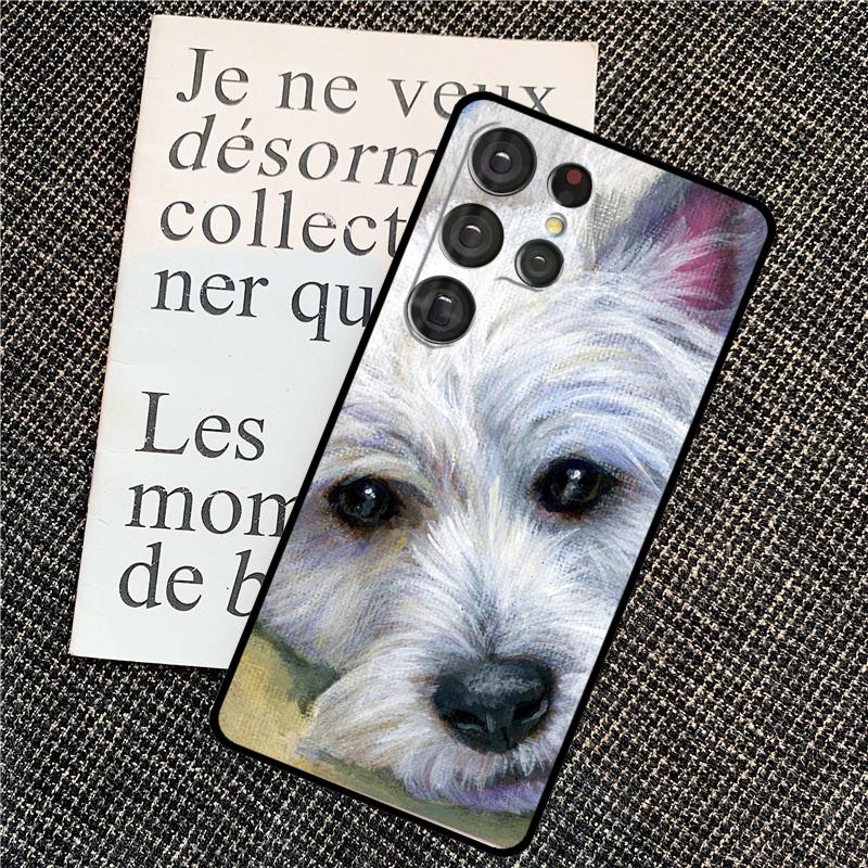 West Highland Terrier Westie For Samsung Galaxy S24 S23 Ultra S22 S20 S21 FE S8 S9 S10 Note 10 Plus 20 Ultra Phone Case