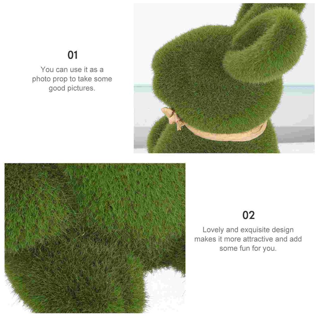 5 Pcs Moss Rabbit Decor Spring Bonsai Garden Ornament Bunny Statue Foam Adornment Easter Scene Layout Outdoor