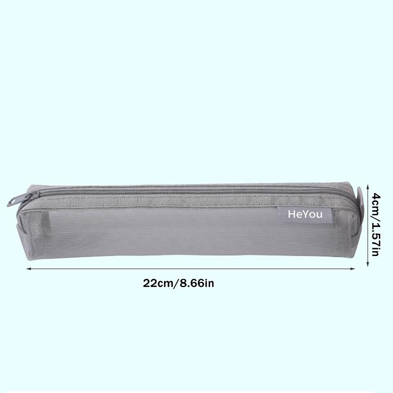 Mesh Pencil Case Storage Bag For Exams Portable Pencil Case Multi-Functional Square Stationery Pencil Pouch School Supplies