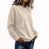 Women's Long Sleeve Neck Loose Fit Pullover Sweatshirt Color Casual Fall Winter Top