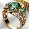Emerald Diamond Floral Ring - Creative, High-End Women's Jewelry, Hot Selling.