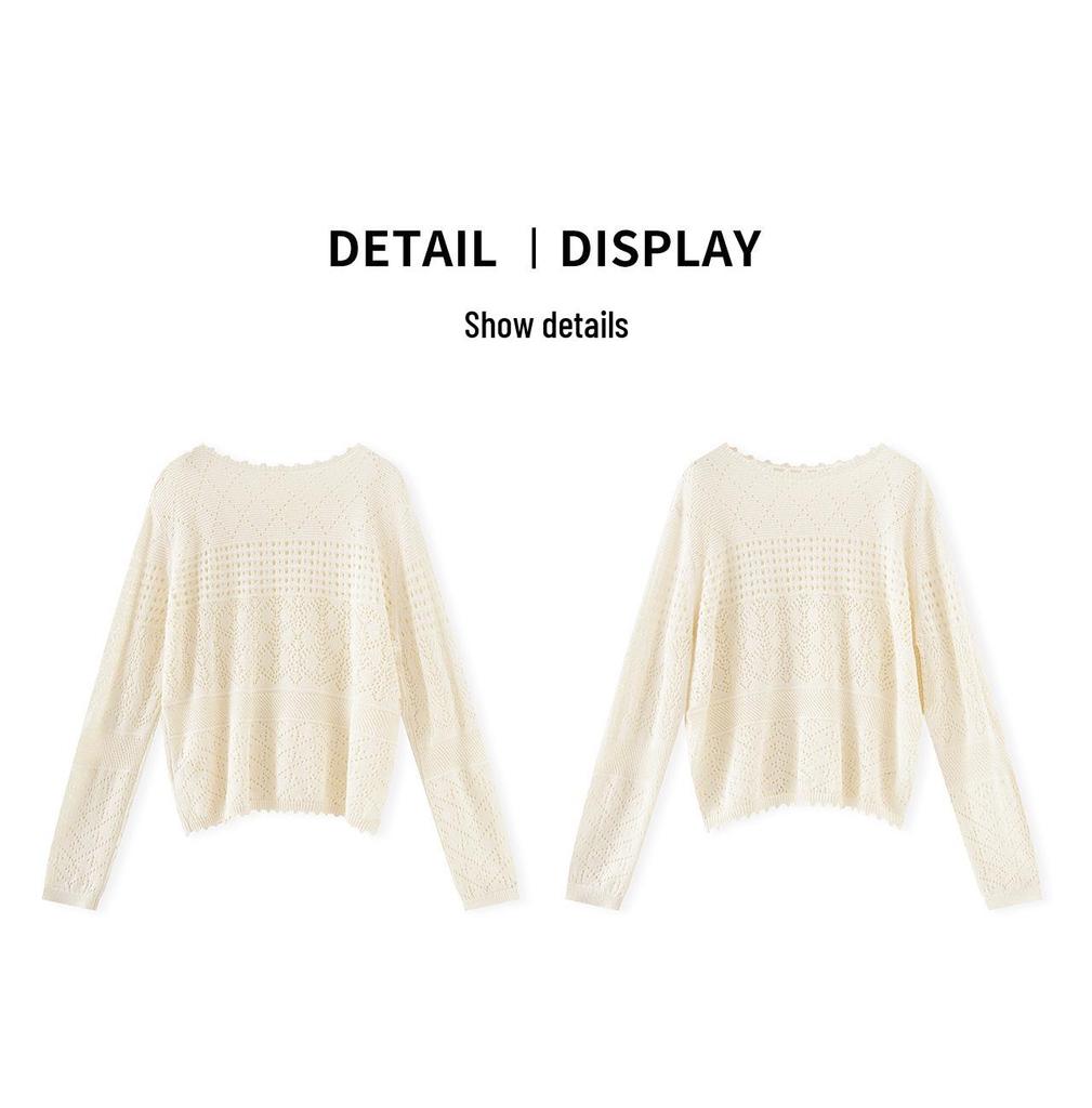 Bohemian Trójwymiarowa Dzianina Szydełkowa z Dziurkami na Wczesną Jesień