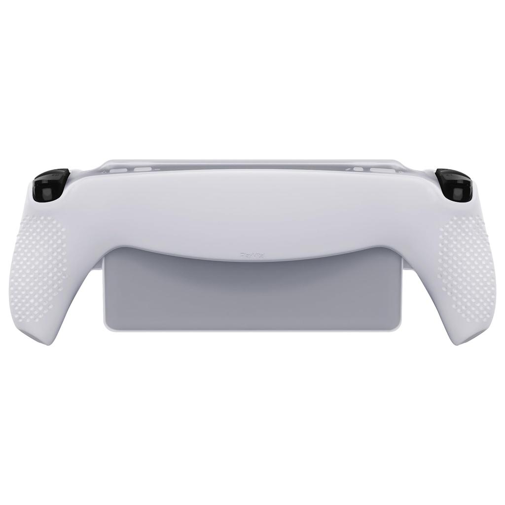 Skyddsfodral för PlayVital PS med 3D-knoppdesign för förbättrat grepp och kompatibel tumstickskåpa Portal, halkskydd [Klar Vit]
