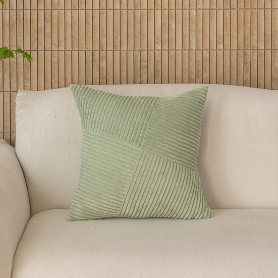 Corduroy Striped Pillow Cover 18x18 Inch Boho Textured Cushion Cover Patchwork Throw Pillow Cover for Farmhouse Home Sofa Couch Bed