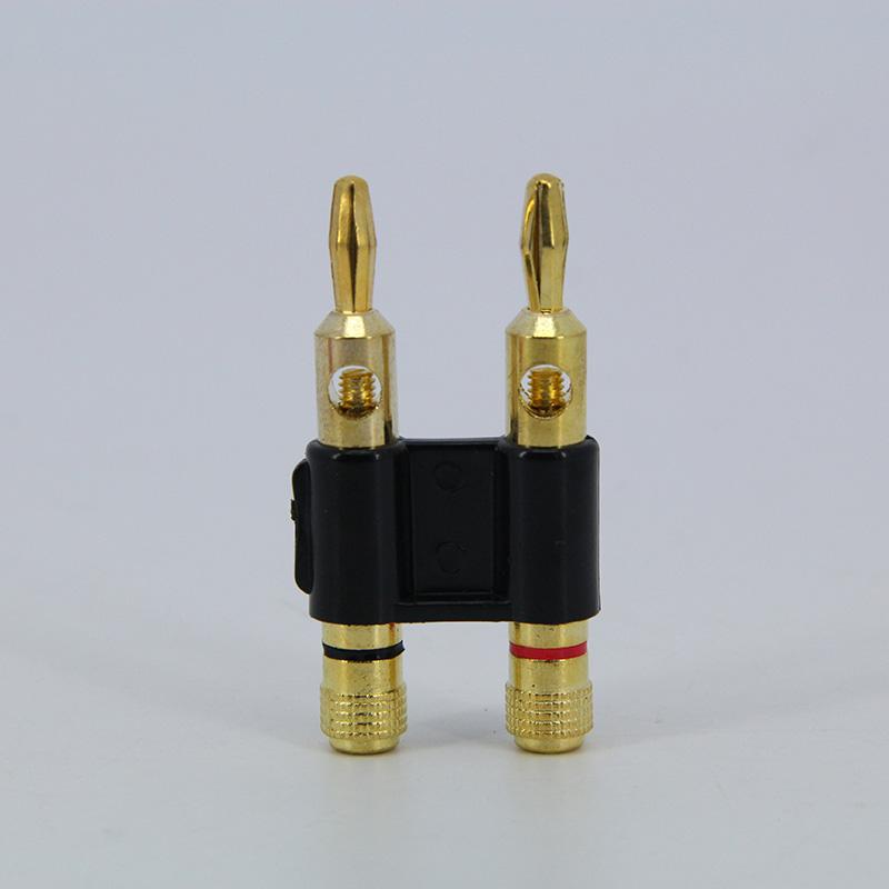 

Двухрядный 4-миллиметровый двойной штекер типа «банан» красного и черного цвета, позолоченный адаптер для динамика, двухпозиционный перекрестный штекер для аудиодинамика чёрный