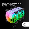 Ventilateurs - MARS GAMING - MF-3AR - Éclairage ARGB 360° - Pales Inversées - Silencieux