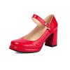 Fashion Spring New Woman Block Heel Classic Closed Toe Mature Ladies Office Pumps Buckle Strap Vintage Women Platform Mary Janes Shoes