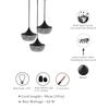Metal Dual Ring Crystal Pendant Lighting | Flush Mount Ceiling Light, Hanging Ceiling Light Fixture, Hallway Light Fixture, Pendant Chandelier