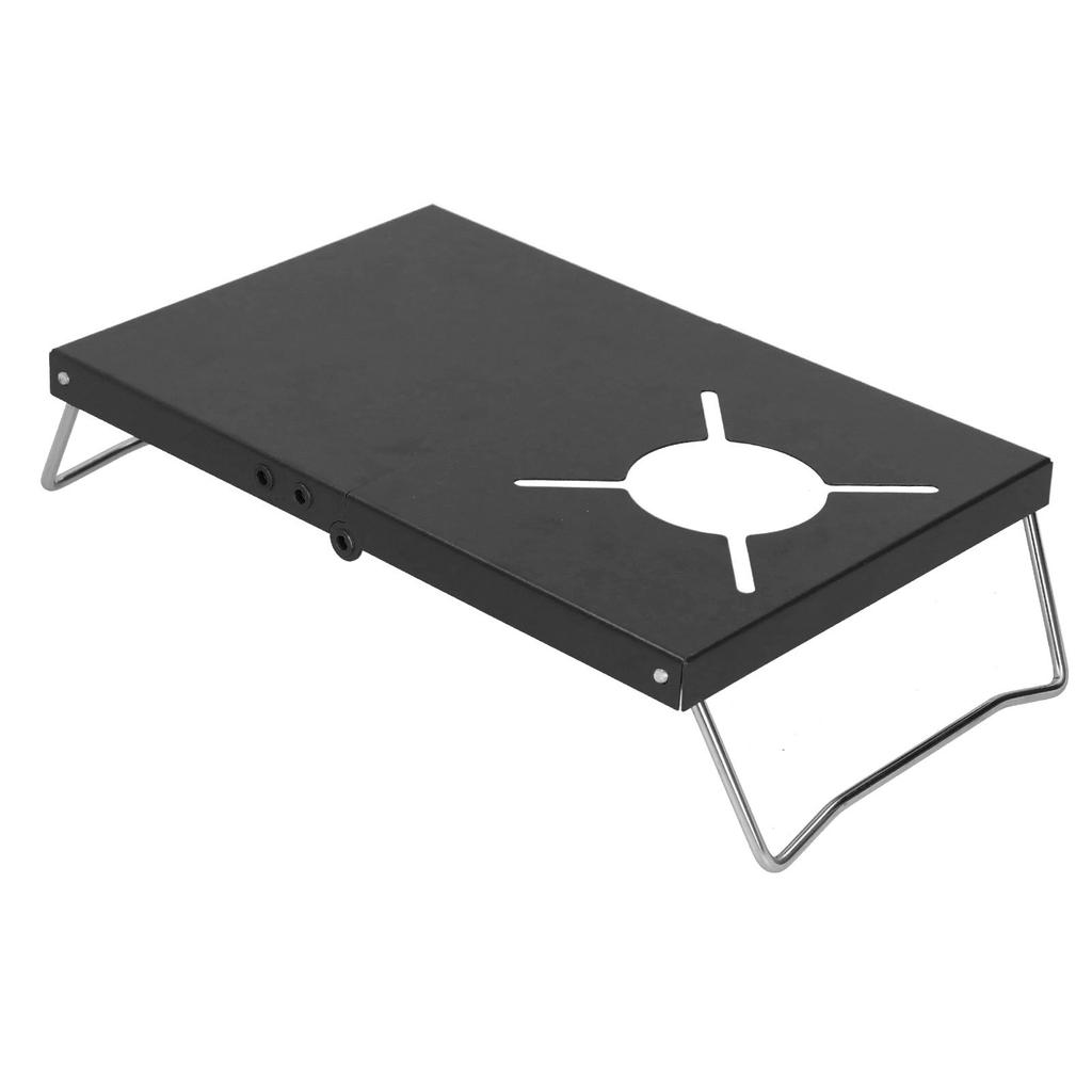 Outdoor Winddichter Kocherständer Edelstahl Campingkocher Faltbarer Halter TischSchwarz