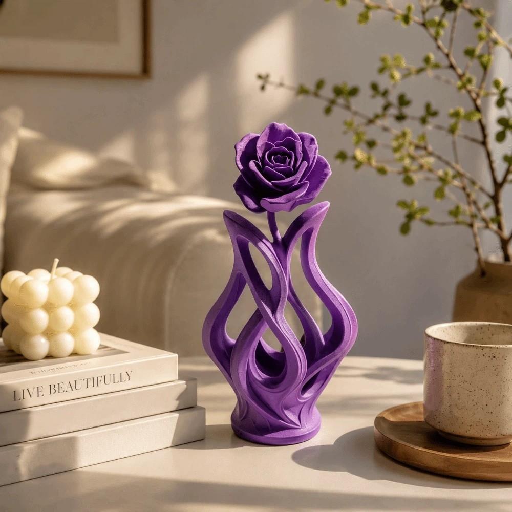 Scandinavian Style Rose Sculpture Hollow Design Art Ornament Abstract Art Ornament  Office