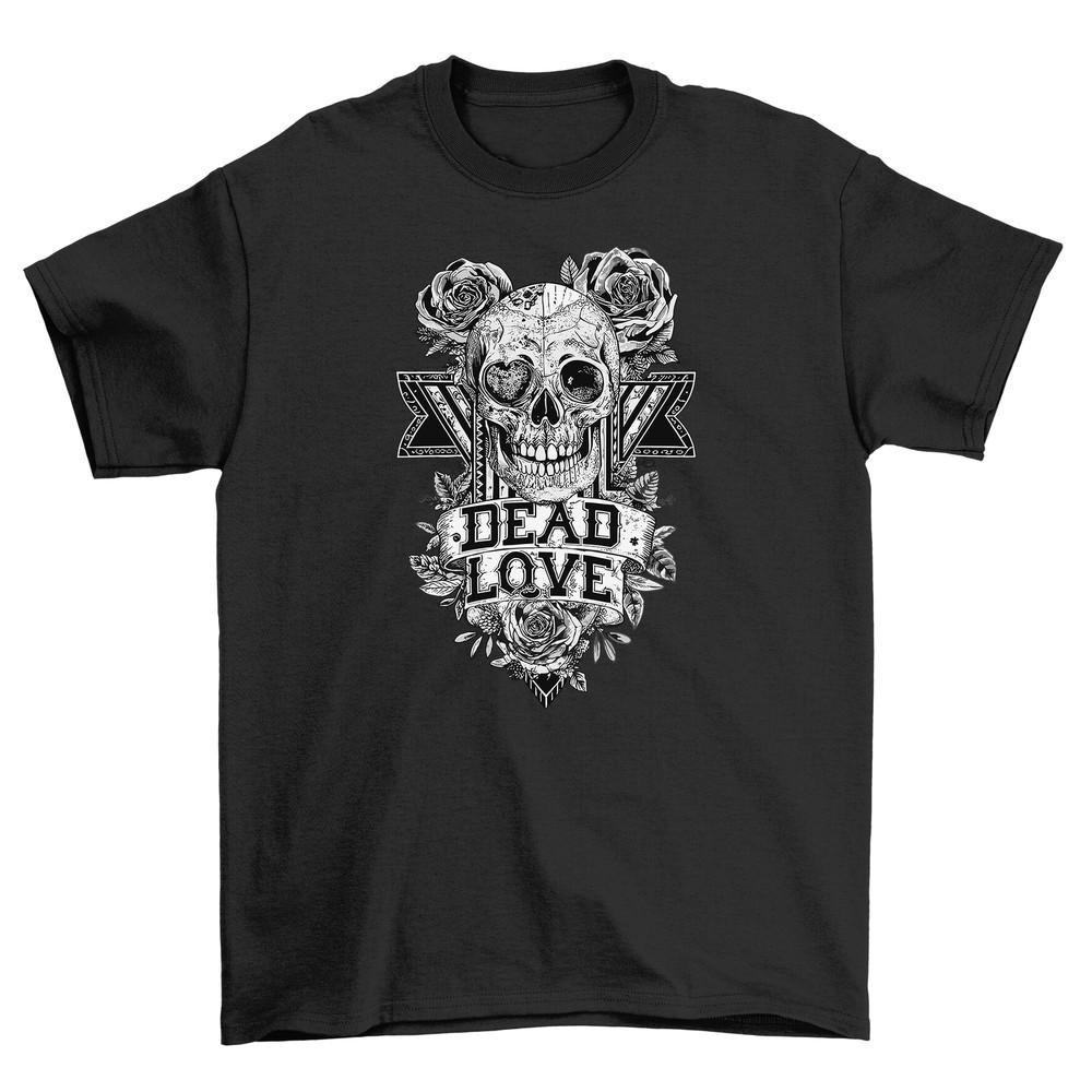 

Gothic_94 Skull and Roses tee, Darkly Humorous - 100% Cotton, Unisex Design. Per S