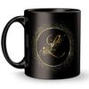 Golden Frame with L Alphabet Letter Printed Cramic Mug + Keychain,Gift for Love,Birthday,Wife, Husband, Girlfriend Boyfriend,Kids,Brother