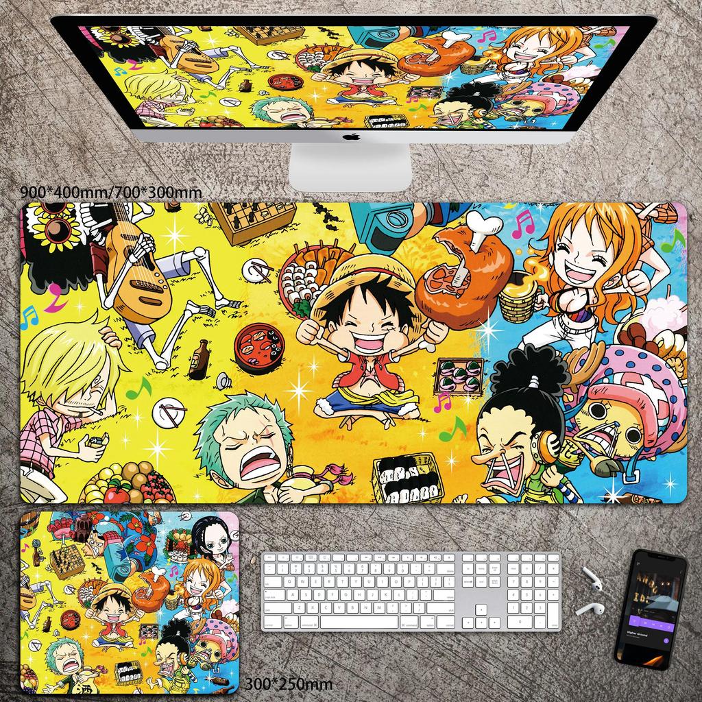 High Definition ONE PIECE Leather Mouse Pad Oversized Boys Animation E-sports Game Keyboard Pad Luffy Computer Desk Pad Non-slip Waterproof Mouse Pad