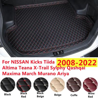 Alfombrilla de Maletero de Coche de Lado Alto de Cuero XPE Para NISSAN Tiida Kicks Ariya Murano March Maxima Qashqai X-Trail Altima 2006-07-08-2023