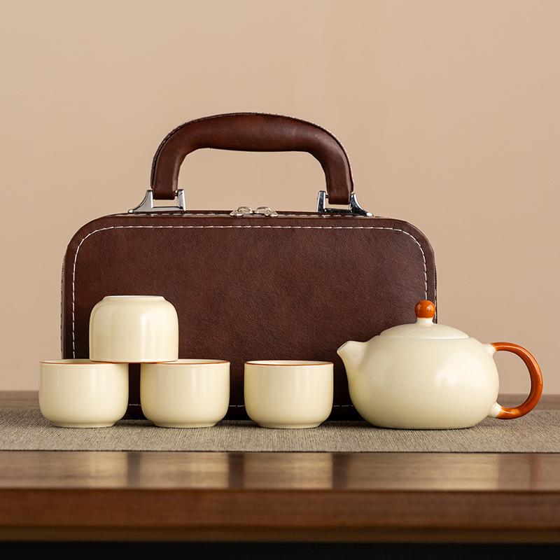 Travel Kung Fu Tea Set Portable Outdoor Cover Bowl Teacup Household Simple Business Gifts