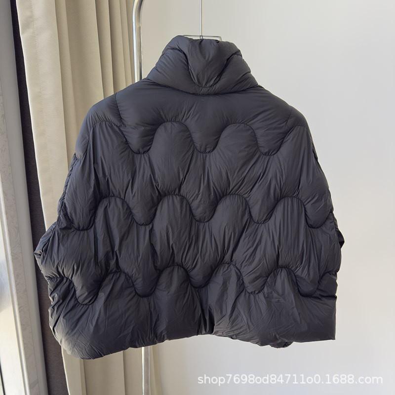 Womens Short Puffer Jacket 90% White Duck Down Lightweight Wave Warm Winter Coat