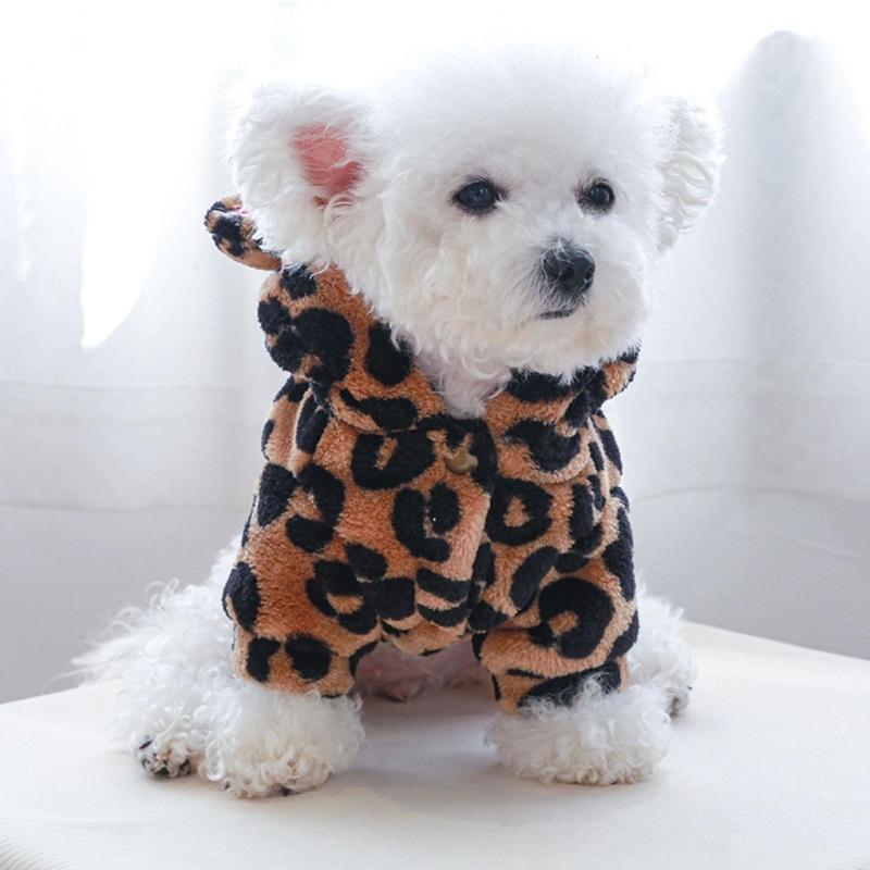 Pullover Dog Coat Dog Hoodies Dog Coat With Hood Dog Clothes Leopard Dog Hoodie