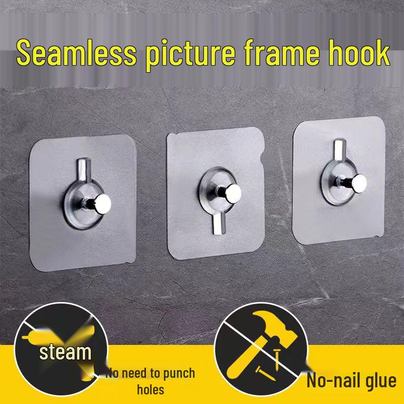 

Punch-Free Traceless Hook: Strong Sticker for Hanging Frames or Shelves Without Nails