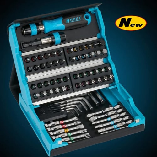 HAZET 2200SC-1 Screwdriver Bit Set, 69-Piece Precision Tool Set with Magnetic Smart Case, Phillips and Flathead Screwdrivers, Pozidriv, Torx, Hex Wren