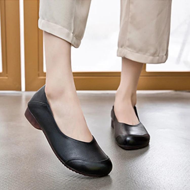 Fashion Women's Single shoes simple Flat Bottom Roman Shoe square head shallow mouth Wedge Heels Ladies casual comfortable Loafers