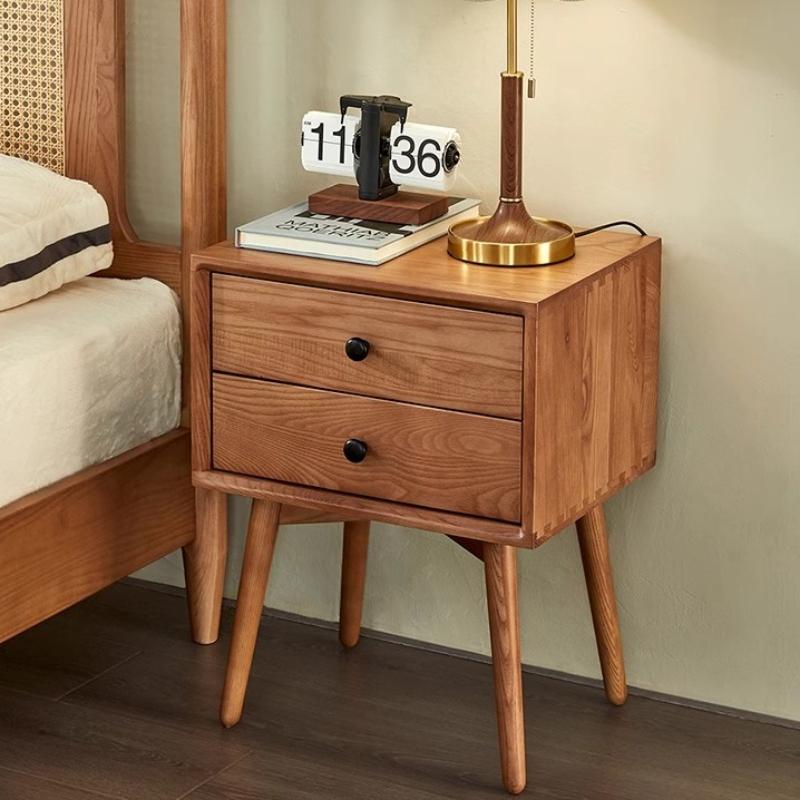 Wooden Night Tables Bedside Table with Drawers Luxury Nordic Bedside Cabinet with Legs Comfortable Furniture Accessory Bedroom