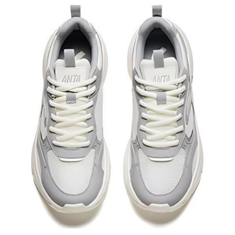 Neue Anta Rutschfeste Abriebfeste Low-Top Freizeitschuhe Damen Weiß Grau 122428811-4