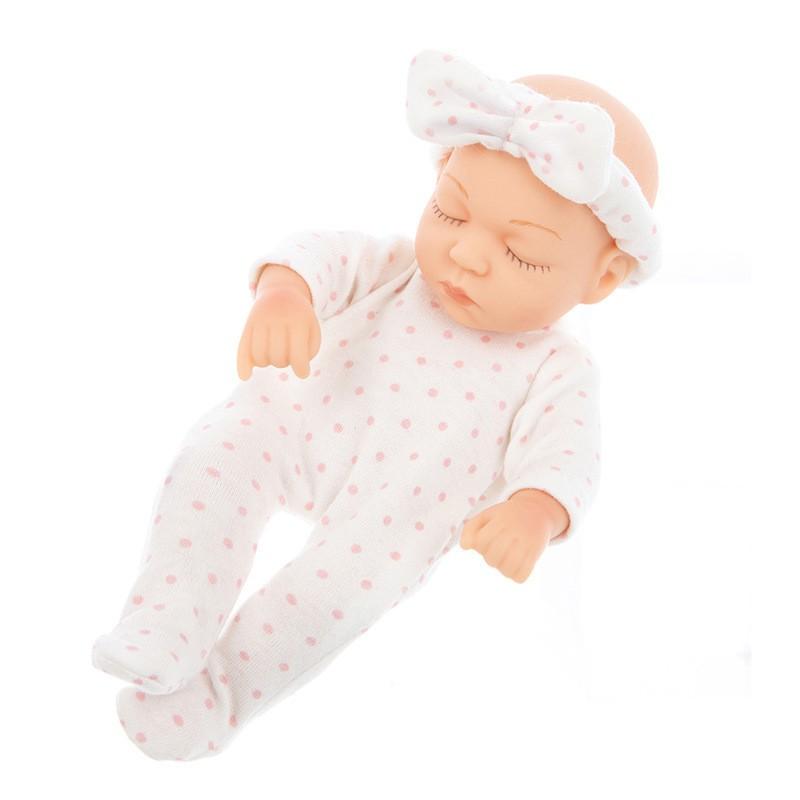 7 Inch Realistic Sleeping Baby Doll Soft Silicone Reborn Toy Infants 0-3 Years Soothing Cuddle Closed Eyes