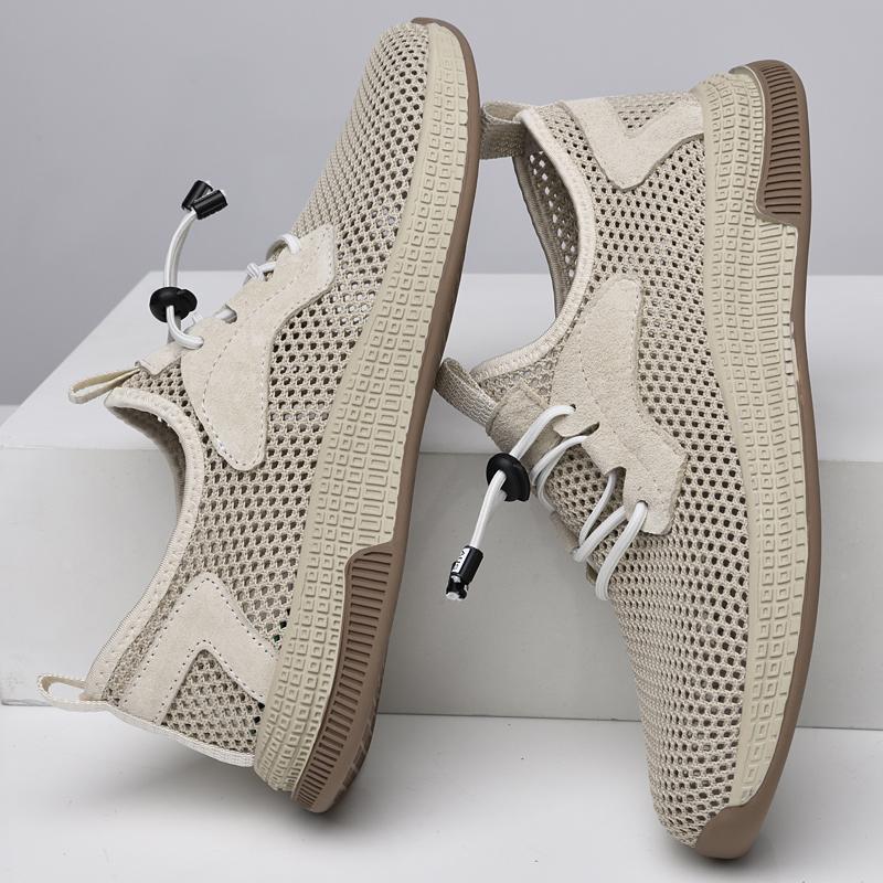 Fashion High Quality Men's Breathable Mesh Fabric Loafers Casual Lightweight Slip-On Shoes Comfy Walking Shoes Summer Elastic Sneakers