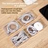 The Transparent Plastic Data Cable Storage Box Household Cable MobilePhone Charger Charging Cable Finishing Box Divided Grid Box