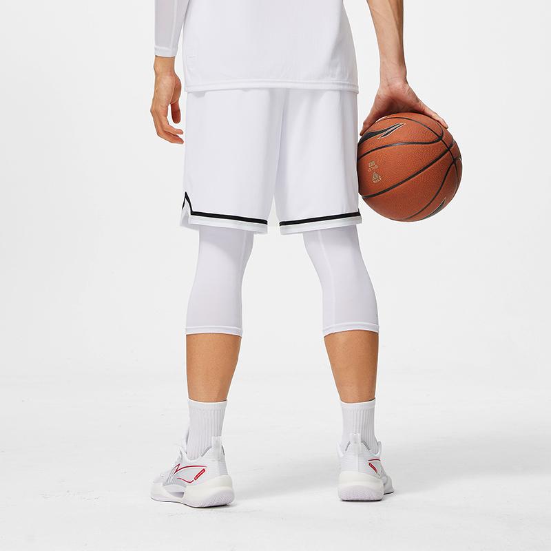 Li Ning Jimmy Butler Quick-Dry Cool Elastic Sports Basketball Shorts Men Shorts White AAPU209-4