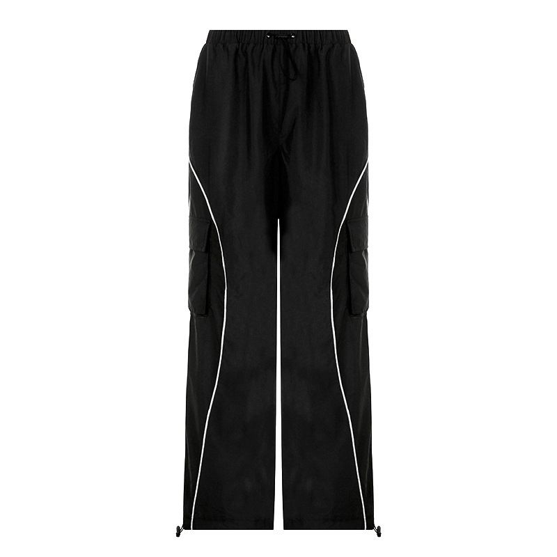 

European and American-Style High-Waist Loose Hot Girl Street Shooting Casual Pants Black S