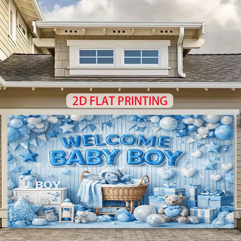 1 Piece of 2D Flat Banner, a Blue "Welcome Baby" Background Banner, for Baby Gift-giving Events and Newborn Photo Shoots