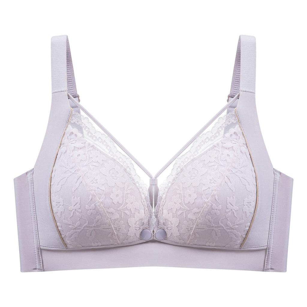 Tea Fiber Push-up Wire-free Maternity Bra Thin Front-opening Nursing Bra