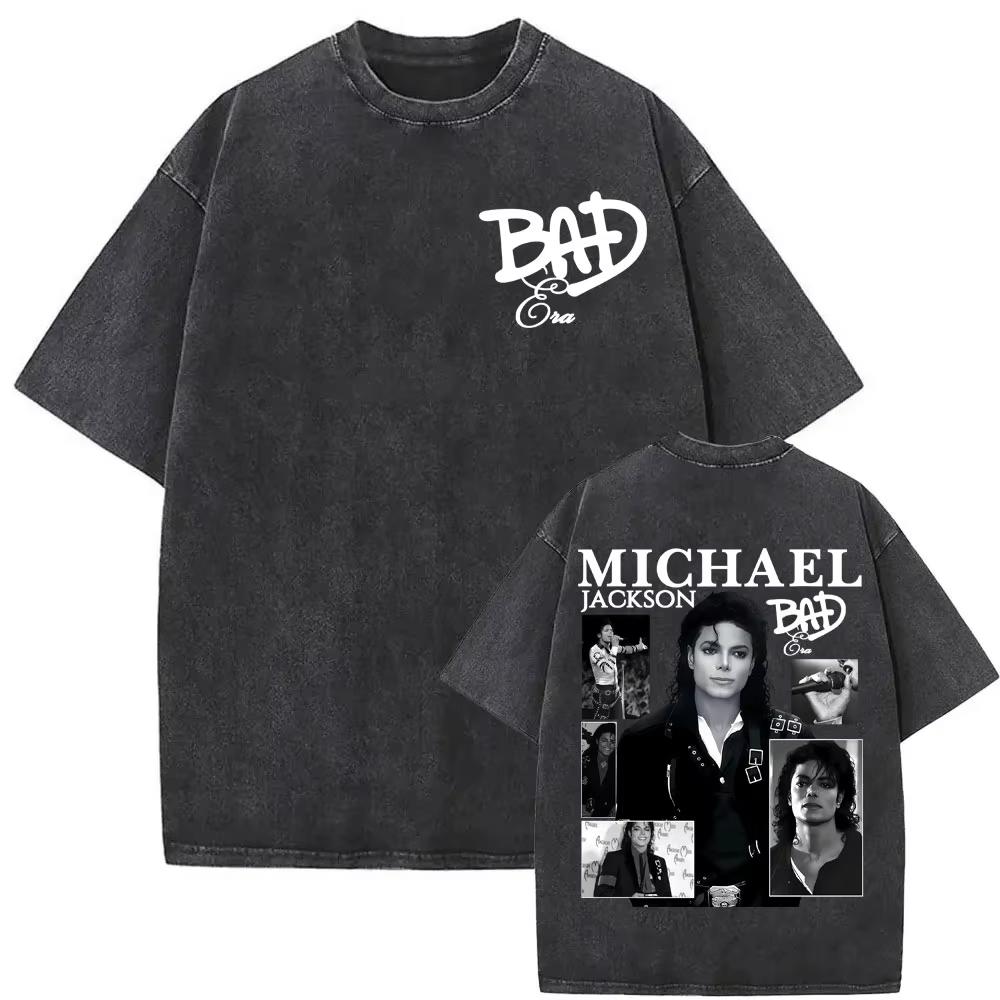 King of Pop Michael Jackson Album Cover T Shirt Men Women Fashion Classic Cool T-shirt Casual Vintage Washed T Shirts Streetwear