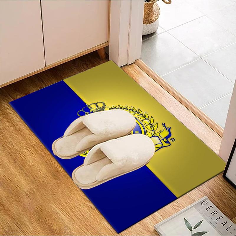 Nassr Football Club Crest Printed Office Carpet Chair Cushion  Entryway Rug, Rugs for Living Room, Bedroom Christmas gifts