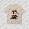 MINISO Cute Cartoon Crayon Shin-chan Print T-shirt For Men Summer Cotton Short Sleeve O-neck Tees Casual Fashion Oversized Tops