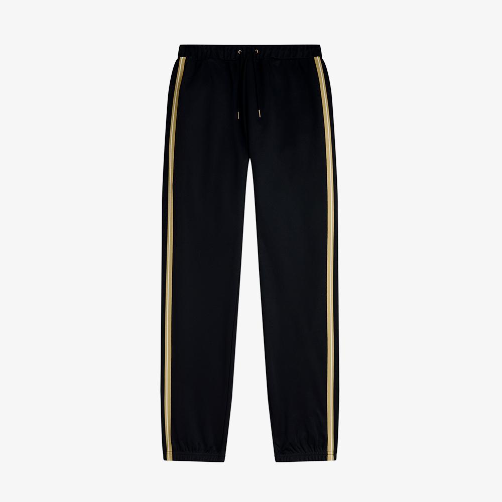 FRED PERRY [Sport] Striped Tape Track Pants - Black/Champagne Afpm261T303-90A
