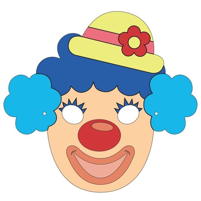 Kindermaske zum Ausmalen Zirkus 4 Stück