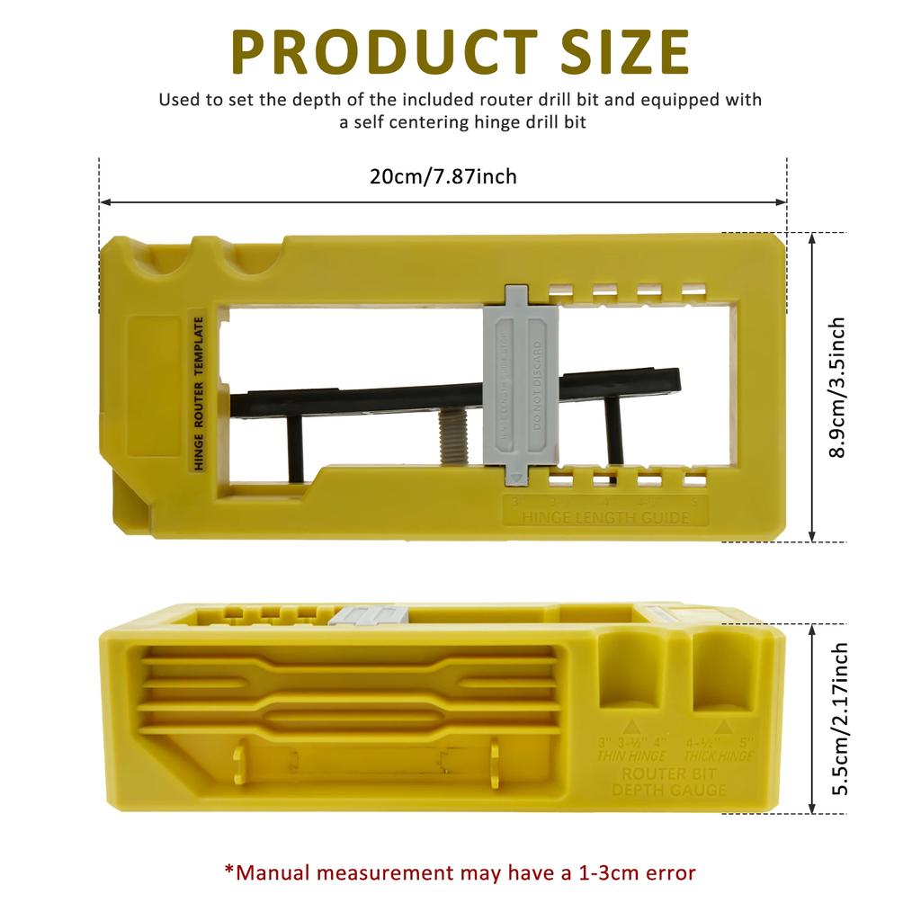 Door Hinge Mortise Jig Kit Sturdy Door Hinge Router Template Cabinet Mounting Jig Mortiser Tool Door Hinge Installation Kit