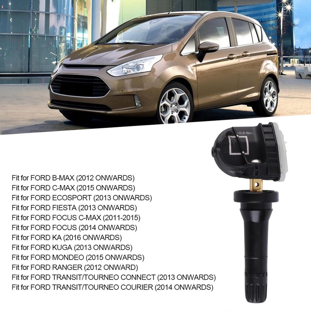 Tire Pressure Monitoring System Sensor Replacement, Safety Monitoring, Compatible with Ford Ecosport, Focus, OE Replaces for 1862980 2318530 2036832