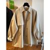 Plus Size European Style Women's Mid-Length Windbreaker Jacket - Spring/Autumn 2025