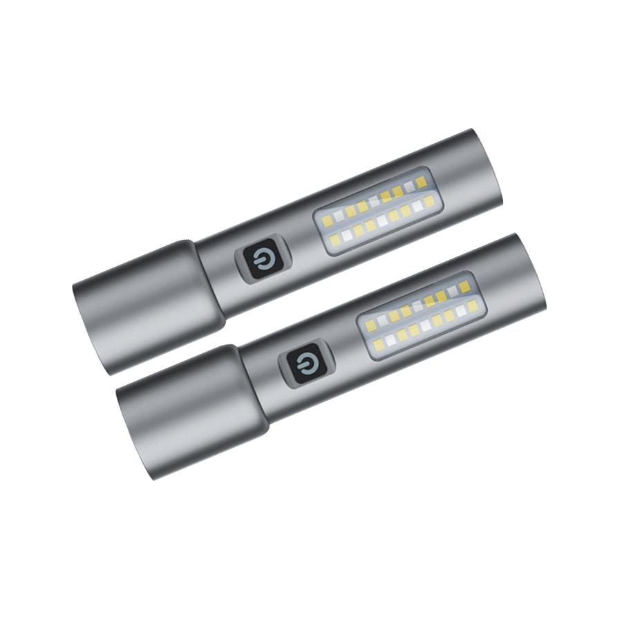 High Power Spotlight Long LED Flashlight with COB Side Light Aluminum Alloy Type-C Zoomable Ultra Bright Emergency Torch