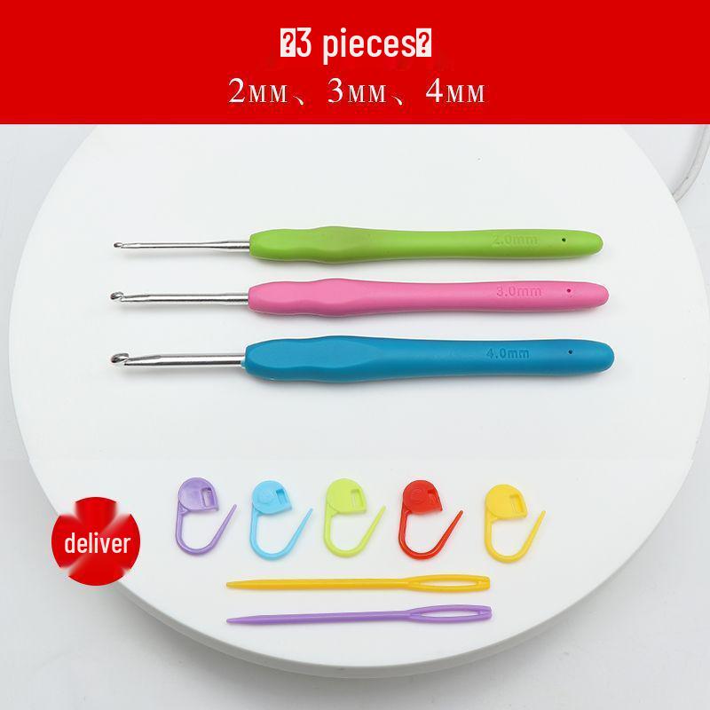 Crochet Hook Set with Soft Handle & Stainless Steel Needles for DIY Handmade Knitting