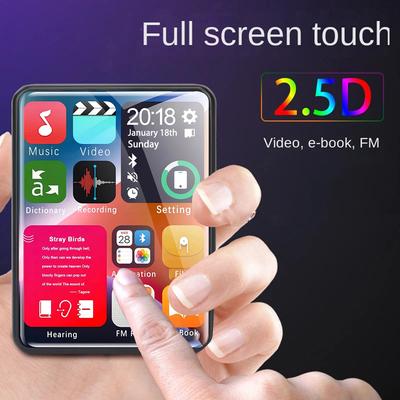 2,4-palcový dotykový MP3 prehrávač s celou obrazovkou, mini MP4 prehrávač s Bluetooth, 4-128 GB, Hi-fi, HD, bezstratové nahrávanie, FM rádio