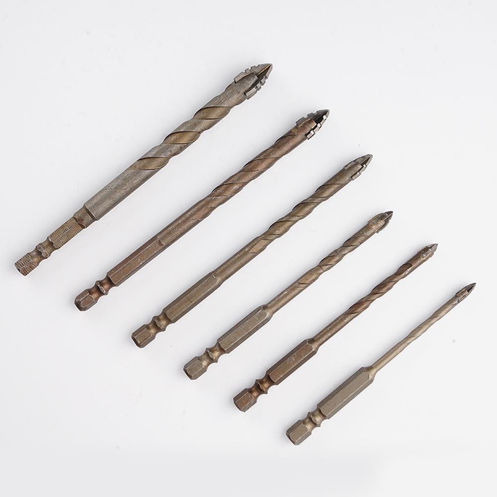 Masonry Concrete Drill Bits For Glass Ceramic Tile Brick Plastic Wood Mason Hard Alloy Wall Hole Opener Hex Shank