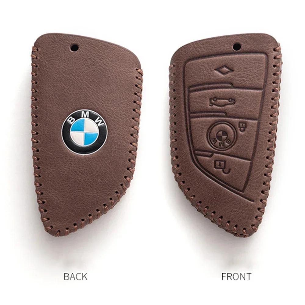 2025 Leather Car Key Case Keychain Holder Protector Cover For BMW E90 E60 E70 E87 1 3 5 6 Series M3 M5 X1 X5 X6 Z4 Bag Auto