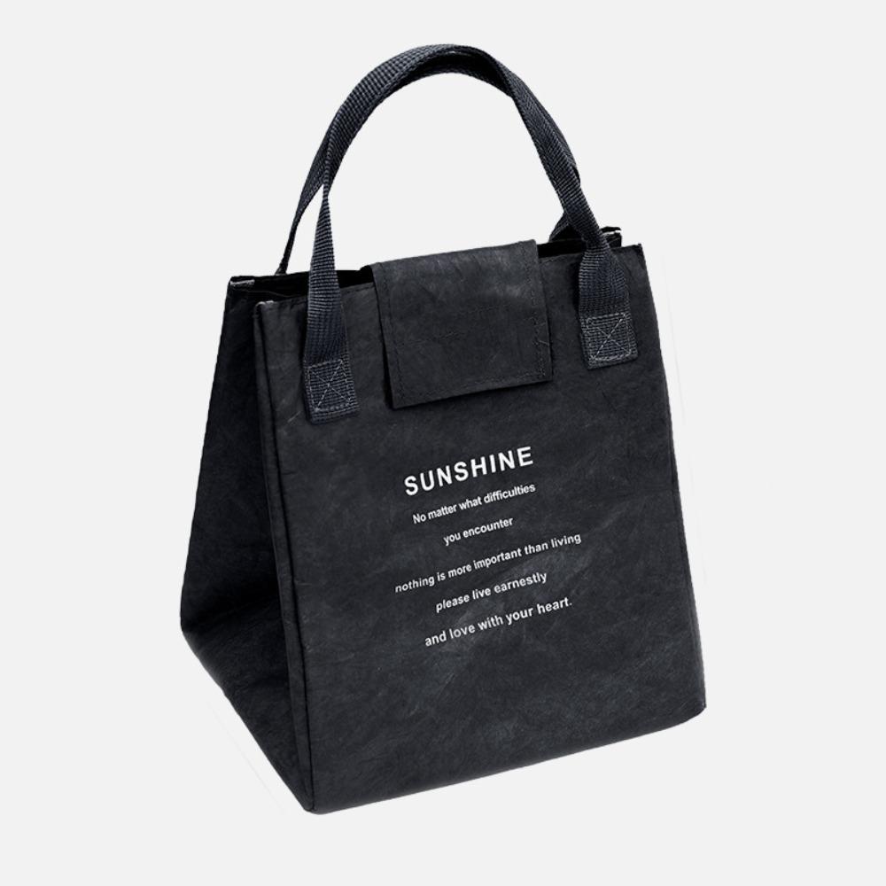 Tragbare Kraftpapier-Mittagessenstasche, große Kapazität, Lebensmittel-Thermos-Handtasche, Camping